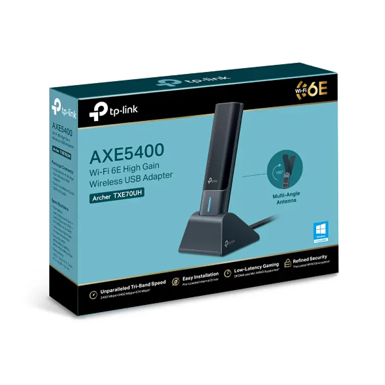 Archer-TXE70UH. Adaptador USB inalámbrico de alta ganancia AXE5400 WI-FI 6E compatible Windows 10/11 9