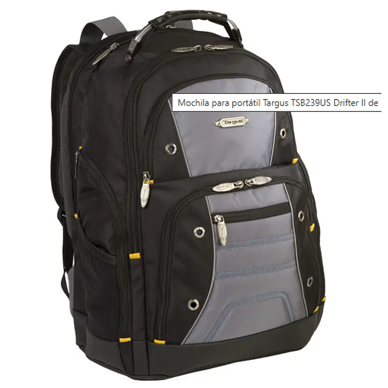 Mochila para notebook Targus Drifter II de 17“ - Negra/Gris 2