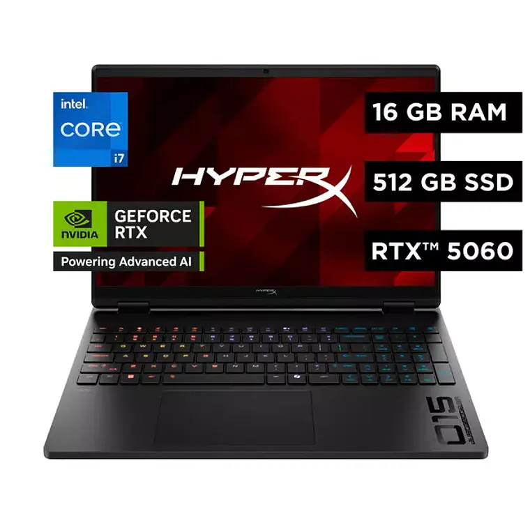 Notebook HP Omen Gaming HyperX de 15.6“ (Intel i7-14650HX, 16GB Ram, 512GB, RTX5060, Win11H)  5