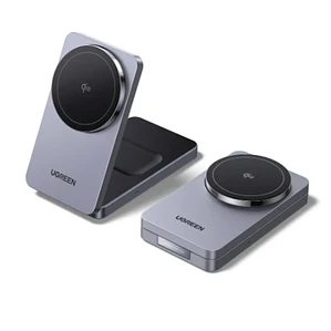 Cargador Magnetico inalámbrico 20W. 2-en-1 (Celular y audifonos) Color Space Gray - Ugreen