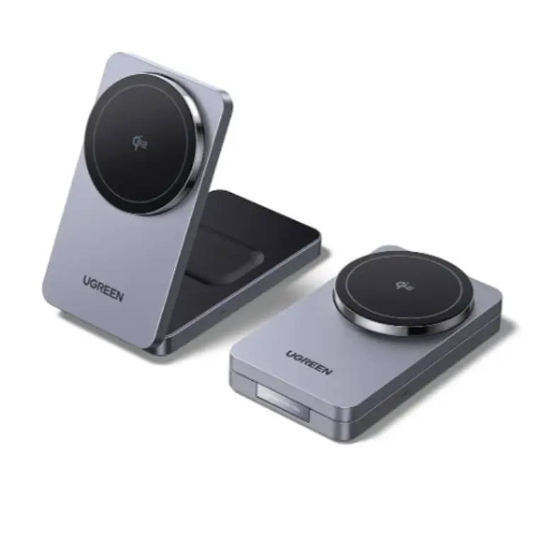 Cargador Magnetico inalámbrico 20W. 2-en-1 (Celular y audifonos) Color Space Gray - Ugreen 1