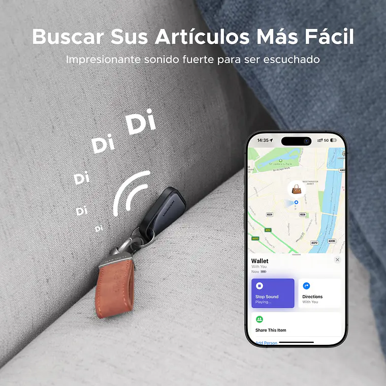 Localizador Bluetooth SmartTag Tracker Soporte iOS Rastreador UGreen CM816 7