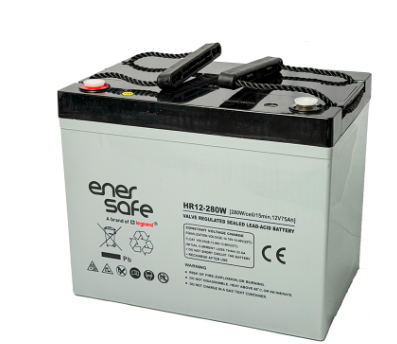 Batería Enersafe de 12V/75Ah (Plomo Ácido, 280W)