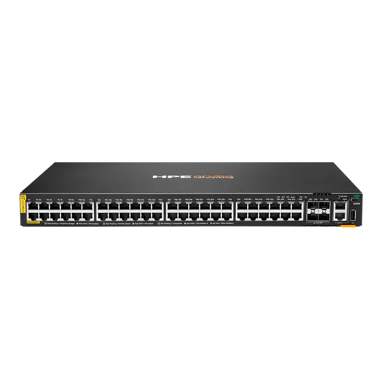Switch HPE Aruba Networking CX 6200F 48G Class‑4 PoE 4SFP+ 370W 1