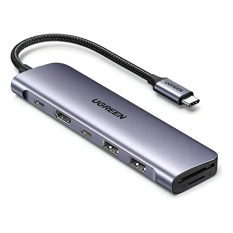 Docking Ugreen CM195 7en1 Ethernet Gigabit, HDMI 4K, carga USB-C PD 100W y doble lector de tarjetas 1