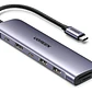 Docking Ugreen CM195 7en1 Ethernet Gigabit, HDMI 4K, carga USB-C PD 100W y doble lector de tarjetas - Miniatura 1