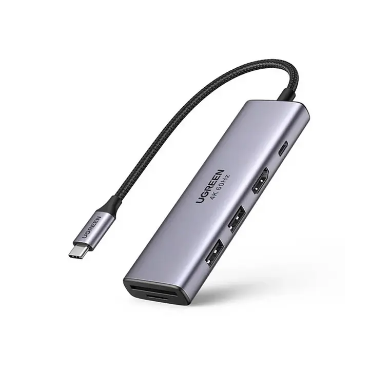 Docking Ugreen CM195 7en1 Ethernet Gigabit, HDMI 4K, carga USB-C PD 100W y doble lector de tarjetas 4