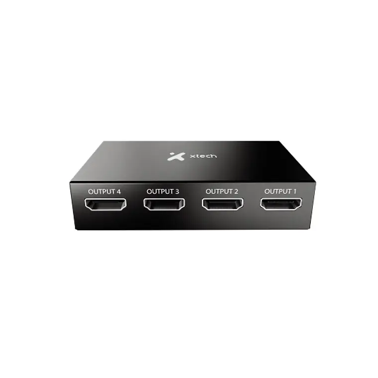 Multiplicador HDMI de 4 puertos con alimentación de corriente - Xtech  1
