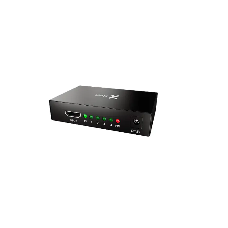 Multiplicador HDMI de 4 puertos con alimentación de corriente - Xtech  4