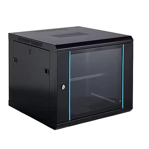 Rack de pared Global Link, con puerta frontal de vidrio 9U 19