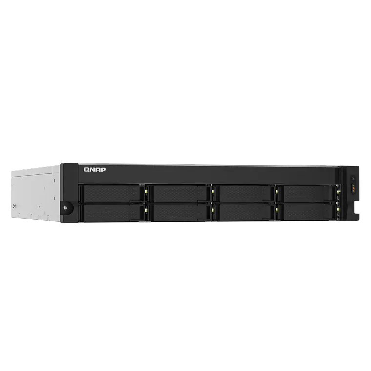 Servidor NAS QNAP TS-832PXU-RP-4G de 8 bahías en rack, procesador Quad-Core 5