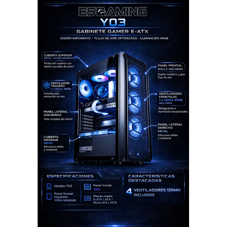 PC Gamer ARGH-02 (intel i5-14400F, 32GB RGB, 500GB SSD, RTX5060, FreeDOS) 5