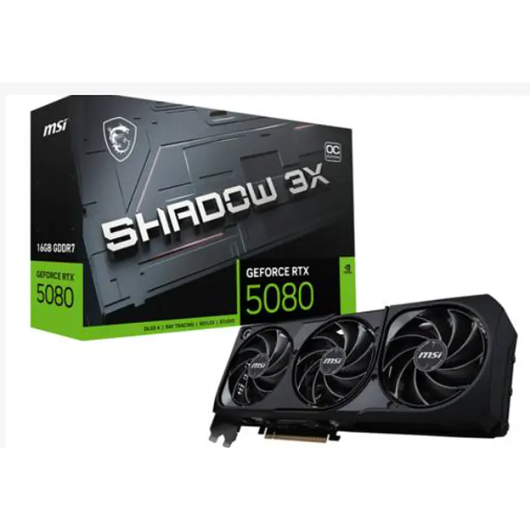Tarjeta de Video MSI GeForce RTX 5080 16G SHADOW 3X OC, 16GB GDDR7, 1x HDMI, 3x DisplayPort 1