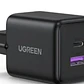 Cargador rápido 30W Ugreen 2 puertos. 1P USB-C y 1P USB-A 30W. Negro - Miniatura 1