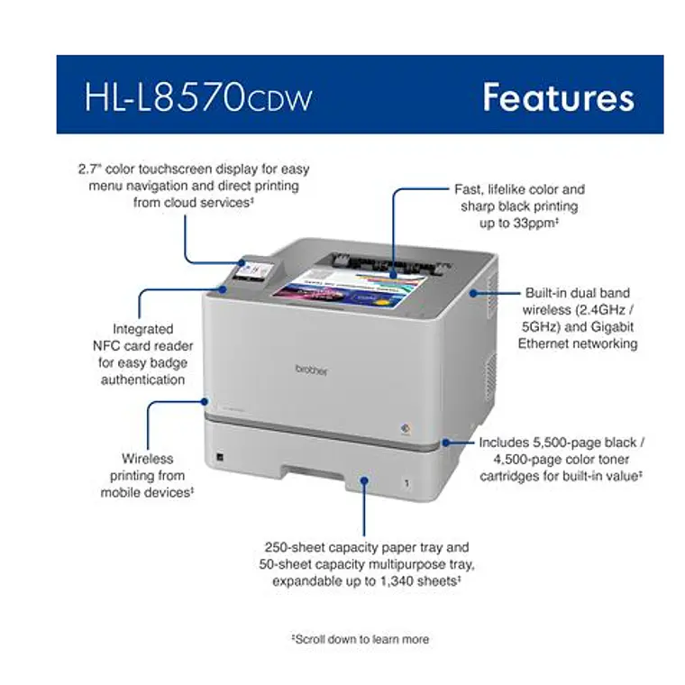 Impresora Laser a color -  Brother HLL8570CDW 2