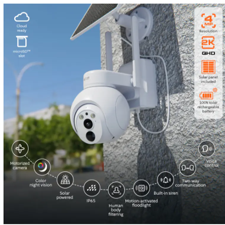 Cámara de Seguridad Solar 4G LTE PTZ 2K 4MP, Exterior - Nexxt Solutions Home  3