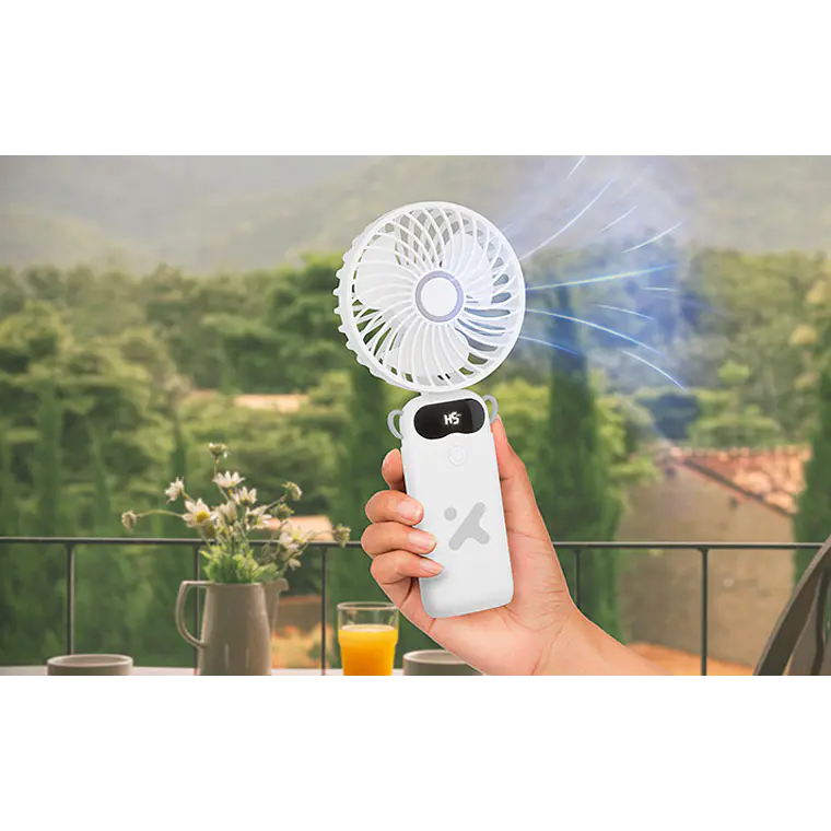 Ventilador Recargable, 6 velocidades, 37 h, Pantalla Led, USB-C - Xtech  3