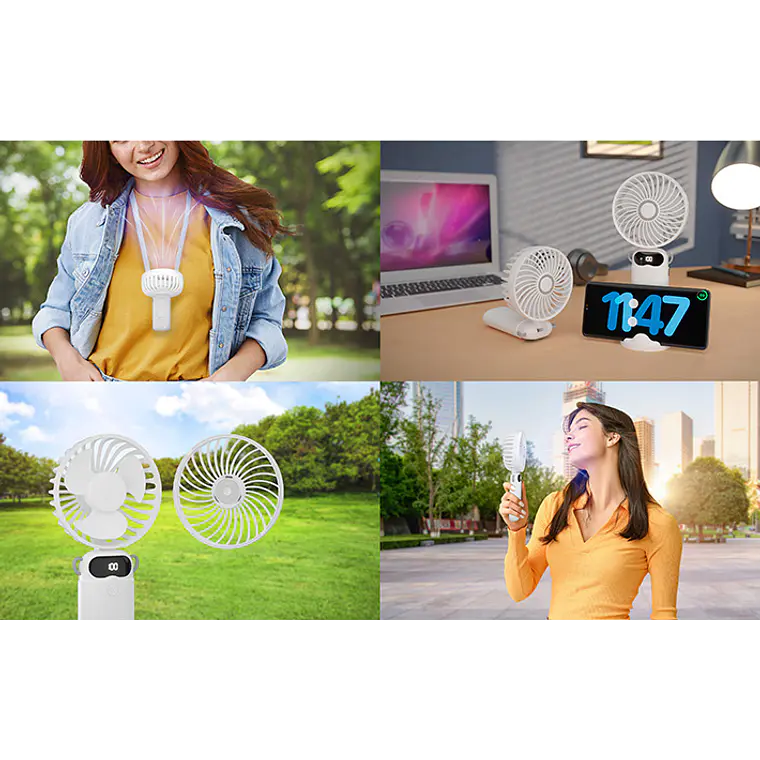 Ventilador Recargable, 6 velocidades, 37 h, Pantalla Led, USB-C - Xtech  5