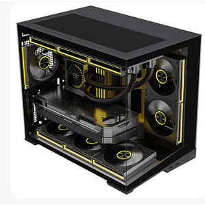 Gabinete EsGaming ZERO (Micro ATX, Vidrio Templado, 6 Ventiladores ARGB, Negro)