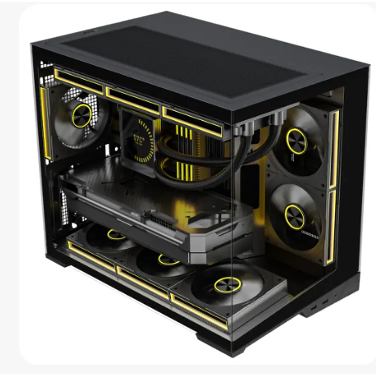 Gabinete EsGaming ZERO (Micro ATX, Vidrio Templado, 6 Ventiladores ARGB, Negro) 1