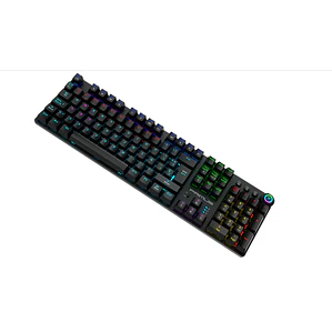 Teclado Gamer Mecánico Inalámbrico RGB, USB-C, Negro