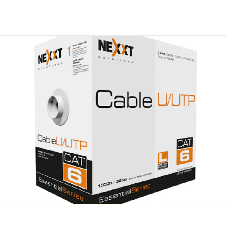 Cable UTP Cat6 para exteriores Nexxt Solutions NEB-UTP6OUTBK, 305m2, 24 AWG, CMX, Negro 1