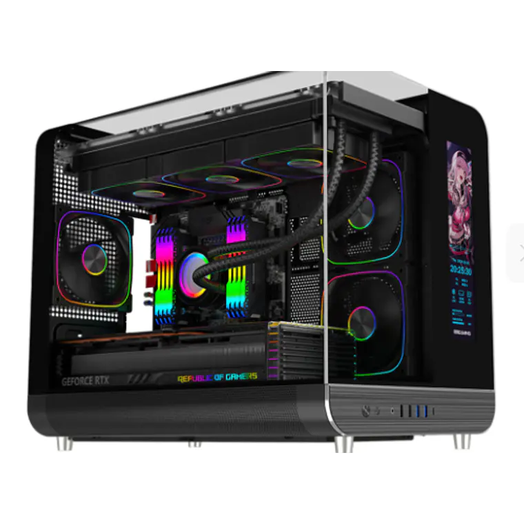 Gabinete Gamer EsGaming XPH BLACK (Micro ATX, Vidrio Templado, 7 Ventiladores ARGB, Negro) 3