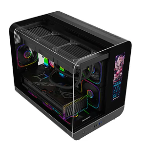 Gabinete Gamer Esgaming Aircraft 007, (Pantalla LED, 9 Ventiladores ARGB + Control Remoto, m-ATX, ITX)