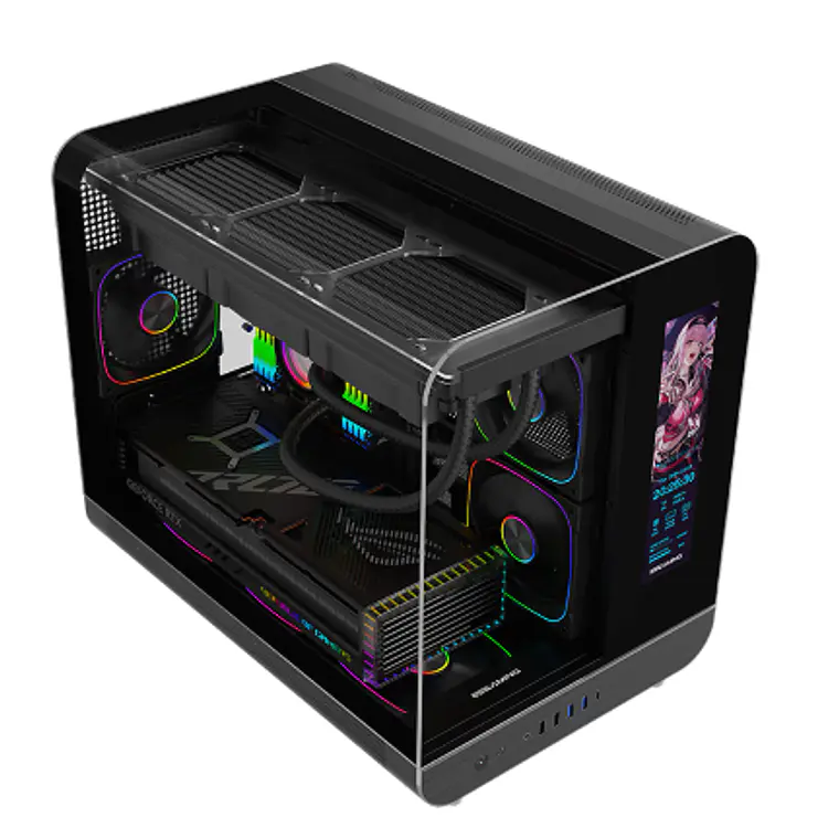 Gabinete Gamer EsGaming XPH BLACK (Micro ATX, Vidrio Templado, 7 Ventiladores ARGB, Negro) 4