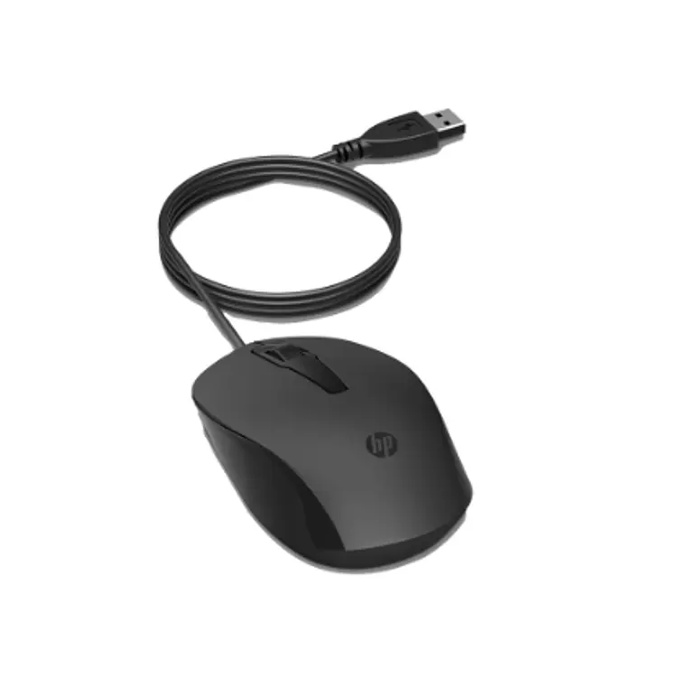 Mouse óptico Alámbrico HP 150 (USB, 1600dpi, Negro) 3