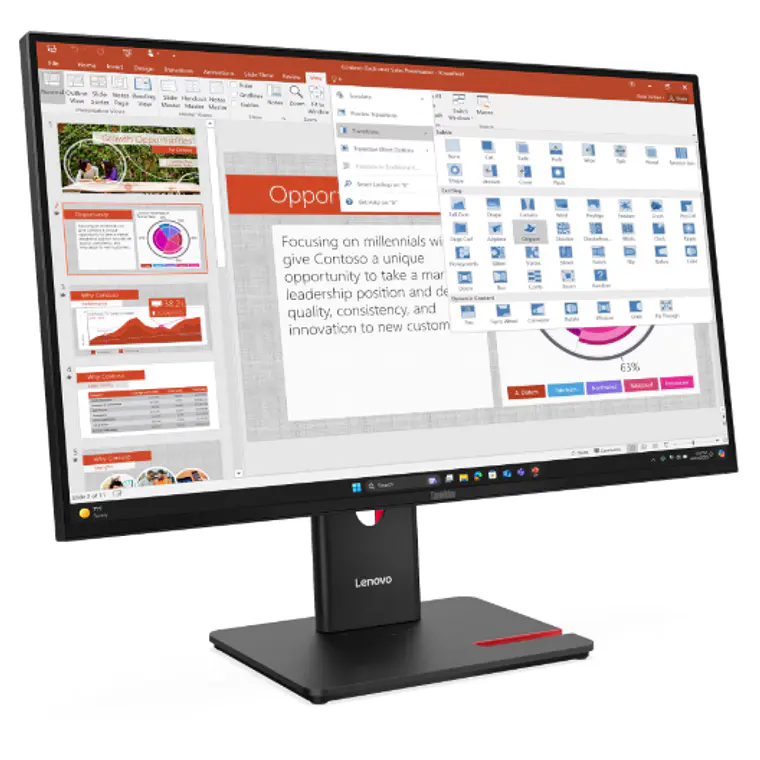 Monitor 27“ Lenovo ThinkVision T27, IPS, HDMI / USB-C - Black         2