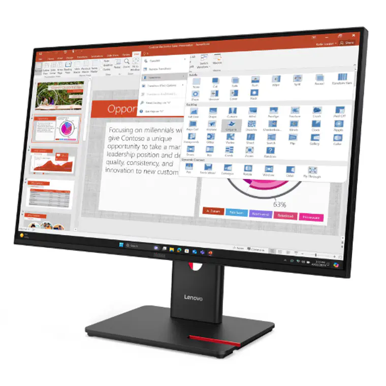 Monitor 27“ Lenovo ThinkVision T27, IPS, HDMI / USB-C - Black         3