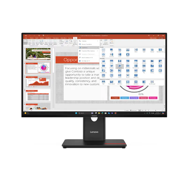 Monitor 27“ Lenovo ThinkVision T27, IPS, HDMI / USB-C - Black         1