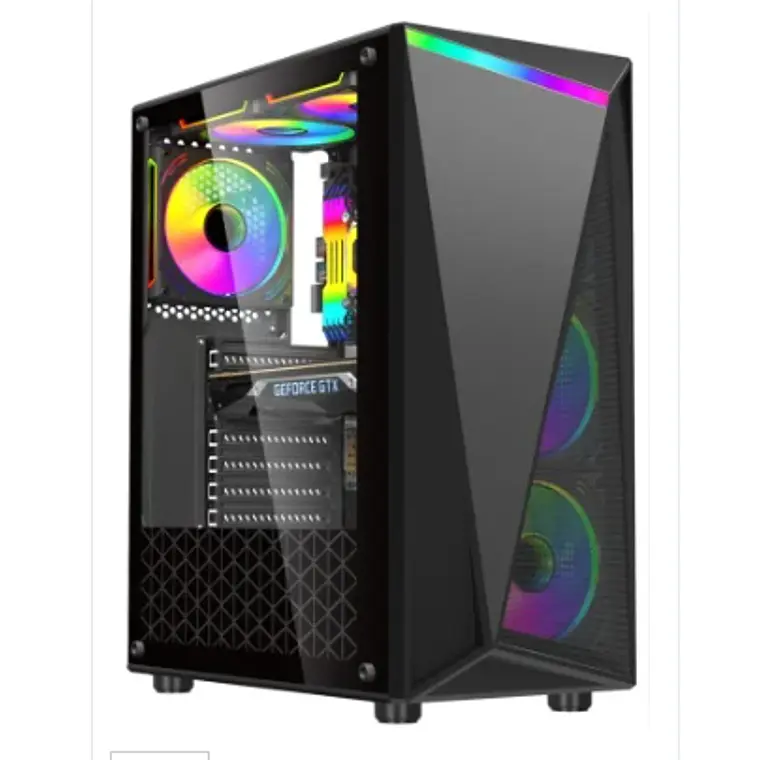 Gabinete Gamer ATX Negro con Vidrio Templado U09  1