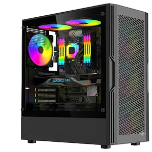 Gabinete Esgaming HA06 ARGB 4 Fan Vidrio Templado ATX