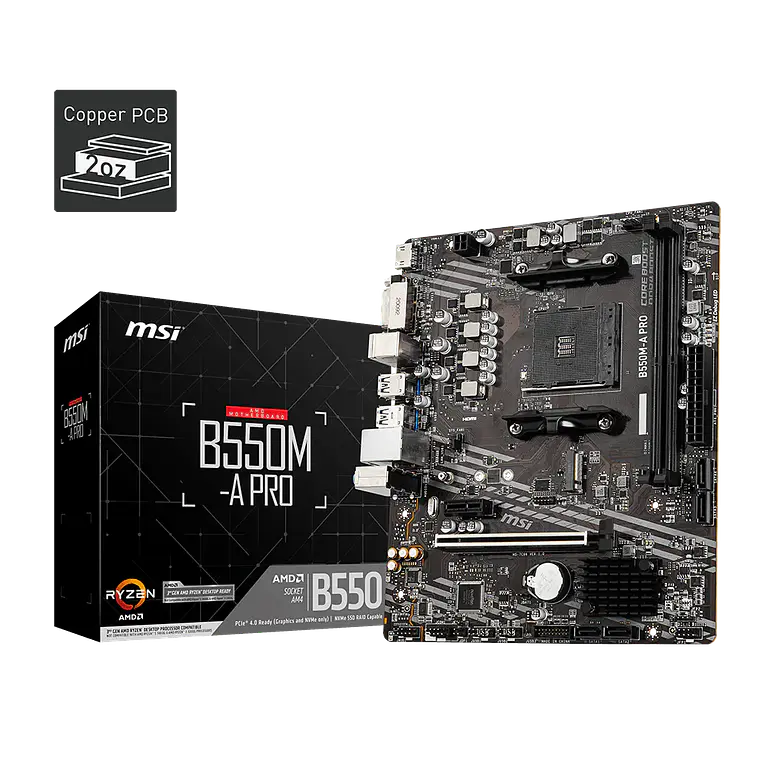 Placa Madre MSI B550M-A PRO (Socket AM4, DDR4, PCIe 4.0) 1
