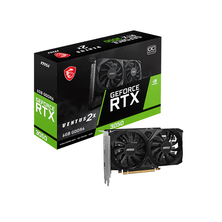 Tarjeta de Video MSI GeForce RTX 3050 VENTUS 2X 6G OC (6GB GDDR6, Dual Fan) 1