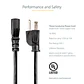 Cable de Alimentación 1,8m NEMA 5-15P a C13 10A 125V PXT101 - Miniatura 3