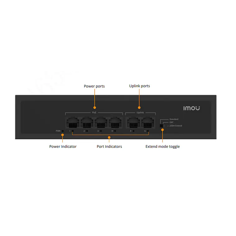 Switch 6 Puertos Imou SF106P Fast Ethernet PoE+ Desktop 3