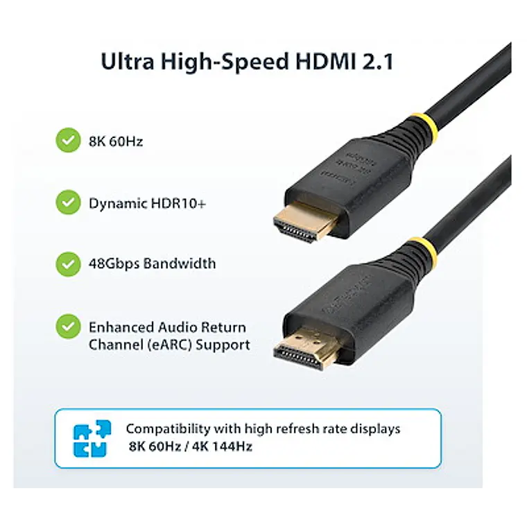 Cable HDMI 2.1 8K 60Hz / 4K 120Hz Certificado 48Gbps StarTech.com 3m 6