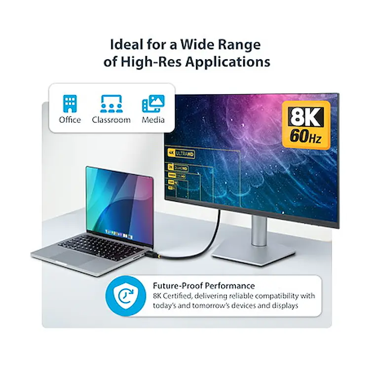 Cable HDMI 2.1 8K 60Hz / 4K 120Hz Certificado 48Gbps StarTech.com 3m 7