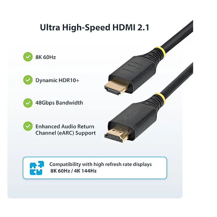 Cable HDMI 2.1 8K 60Hz / 4K 120Hz Certificado 48Gbps StarTech.com 2m 2