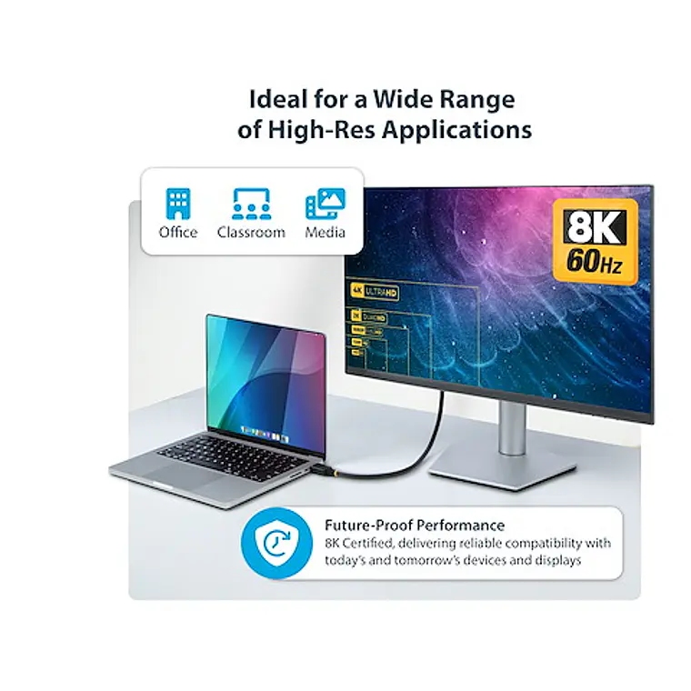 Cable HDMI 2.1 8K 60Hz / 4K 120Hz Certificado 48Gbps StarTech.com 2m 3