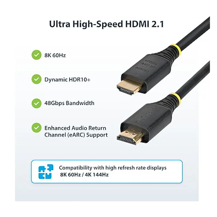 Cable HDMI 2.1 8K 60Hz / 4K 120Hz Certificado 48Gbps StarTech.com 1m 2