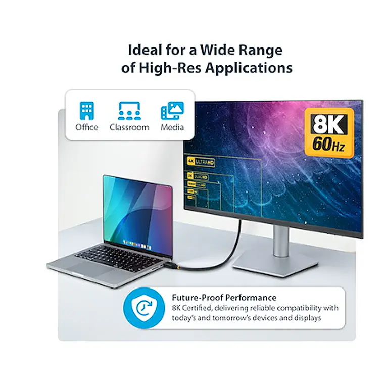 Cable HDMI 2.1 8K 60Hz / 4K 120Hz Certificado 48Gbps StarTech.com 1m 3