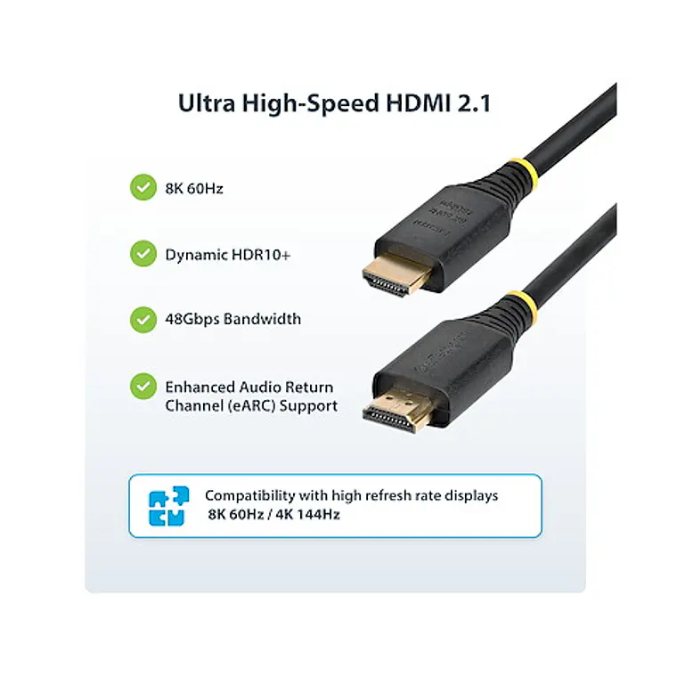 Cable HDMI 2.1 8K 60Hz / 4K 120Hz Certificado 48Gbps StarTech.com 5m 2