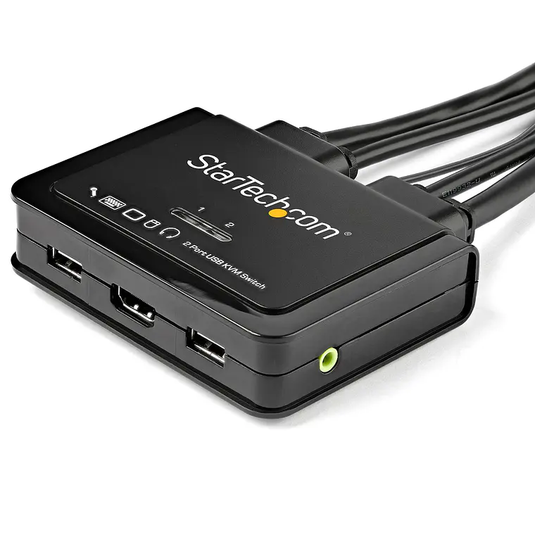 Switch KVM HDMI 2 Puertos 4K 60Hz con Audio y Cables Integrados (SV211HDUA4K) 1