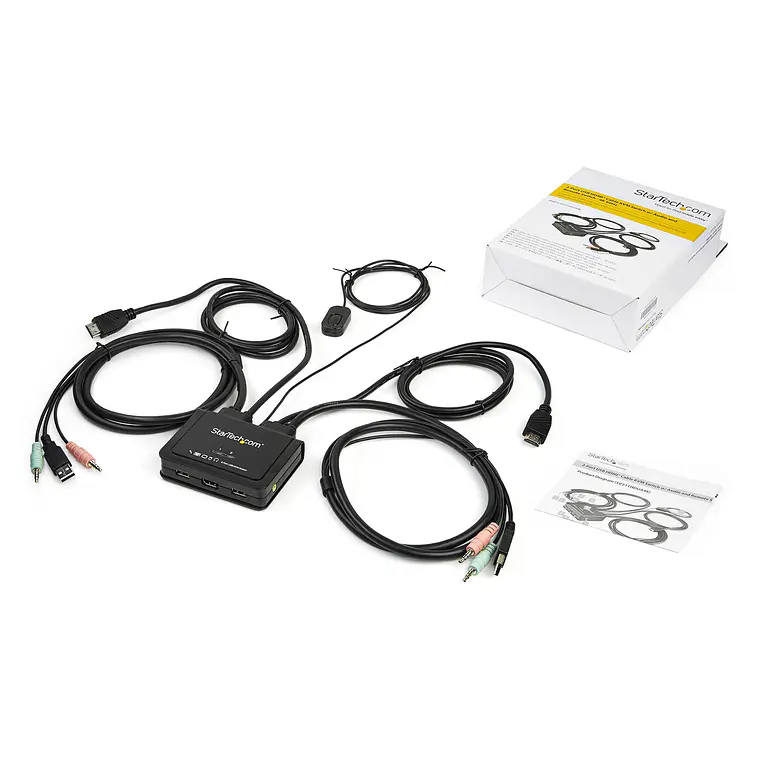 Switch KVM HDMI 2 Puertos 4K 60Hz con Audio y Cables Integrados (SV211HDUA4K) 5