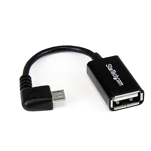 Adaptador Micro USB OTG Ángulo Derecho a USB 12cm StarTech.com UUSBOTGRA