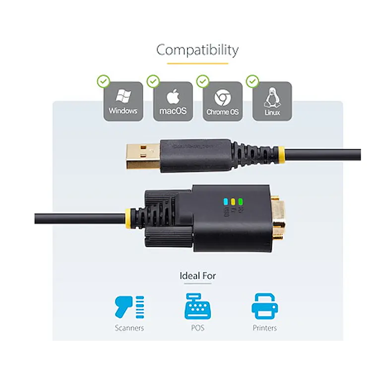 Cable Adaptador USB a Serie RS232 FTDI 1m StarTech 1P3FFCB-USB-SERIAL 4